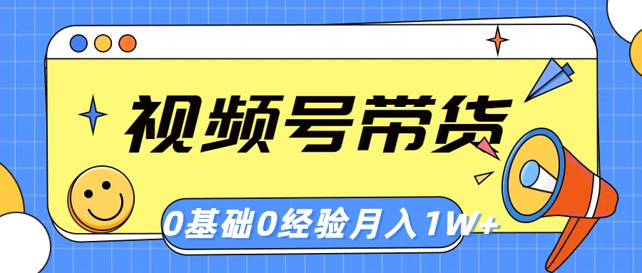 视频号轻创业带货，  零基础，零经验